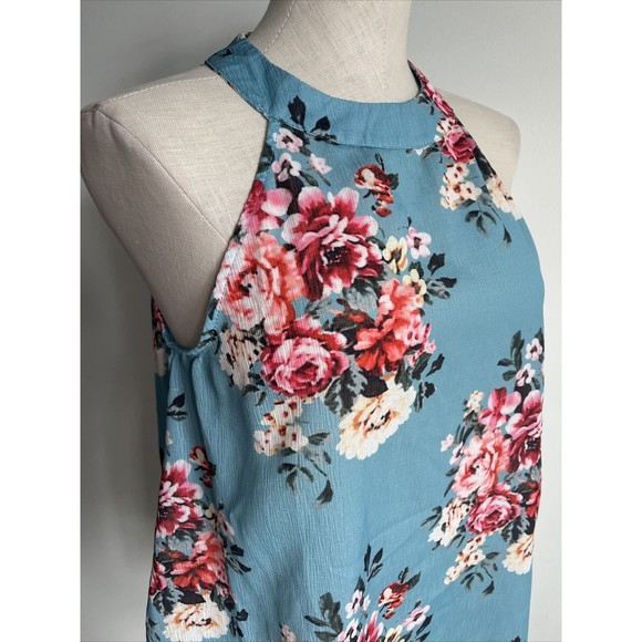 ✅SOLD Womens Aqua Floral Sleeveless Size XL - Picture 8 of 13